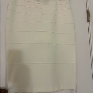 Thalian Cream Pencil Skirt